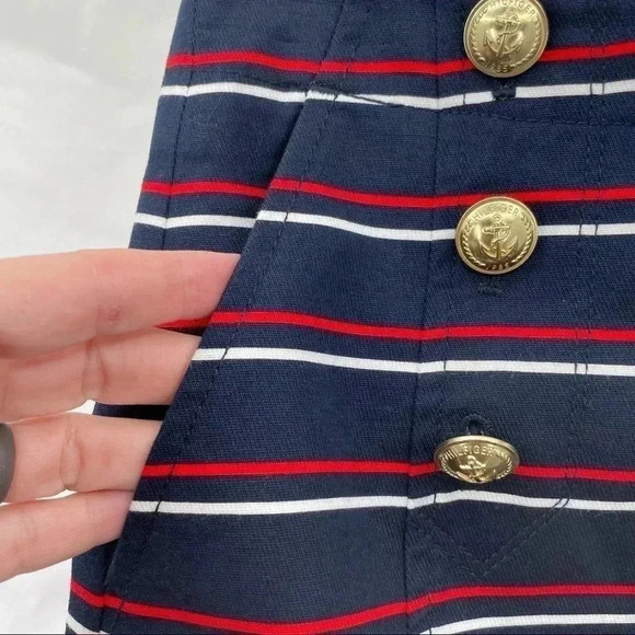 Tommy Hilfiger Women’s Striped Skirt 0 Lined Front Pockets Back Zipper Nautical - Picture 5 of 15